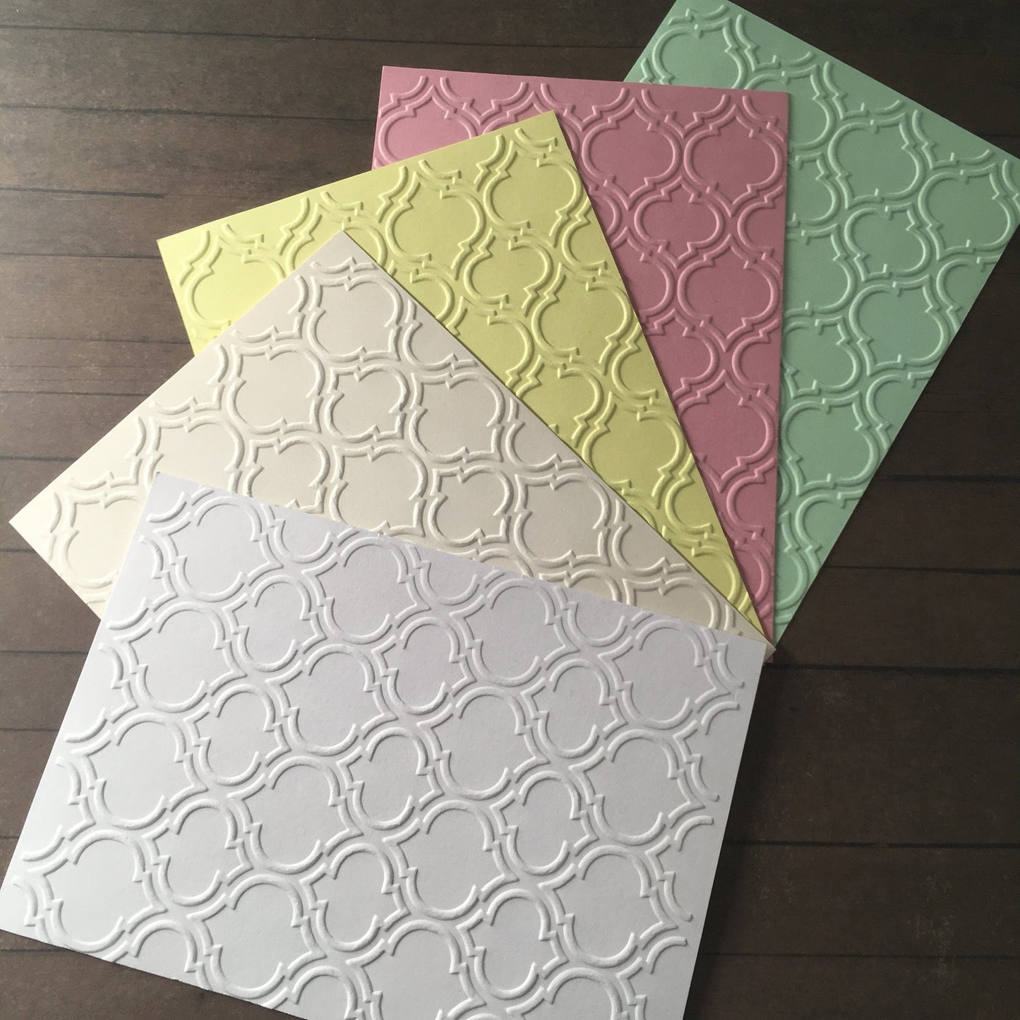 4 x Embossed Paper Cards – Components for Handmade Cards (10.5 x 14.5cm, Multiple Colours)