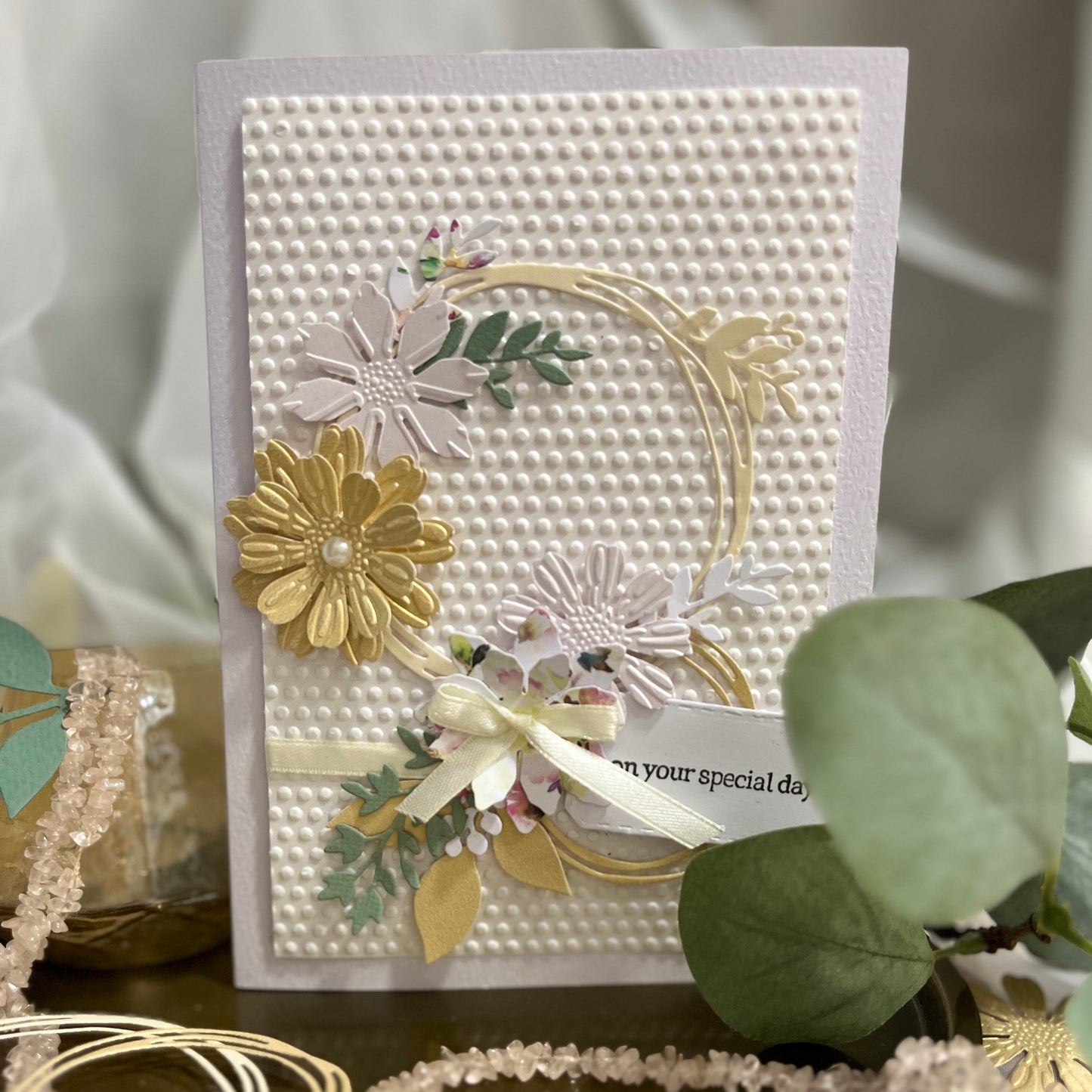 DIY Handmade Floral Card Making Kit – Embossed Card & Envelope (5x7")