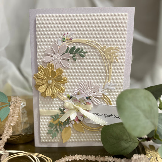 DIY Handmade Floral Card Making Kit – Embossed Card & Envelope (5x7")