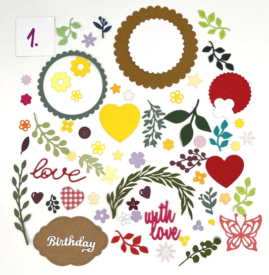 Bundle of Handmade Die Cuts – Components for Card Making & Paper Crafts