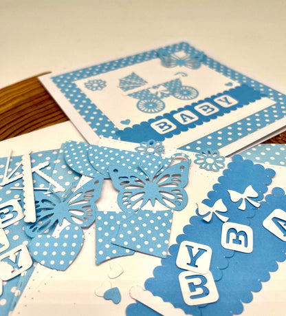Baby Shower Card Making Kit – Handmade Embossed Card & Envelope (6x6")