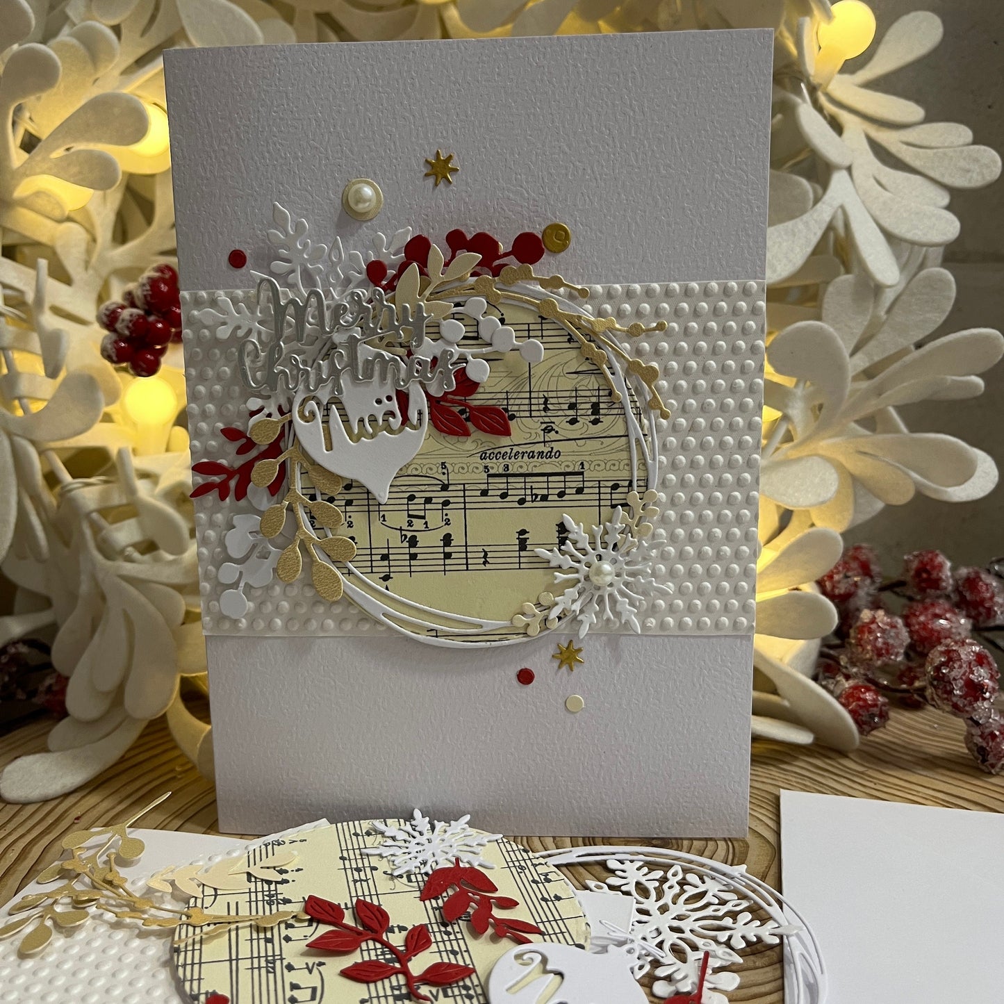 Christmas Card Making Kit – Handmade Embossed Holiday Cards with Envelopes (5x7")