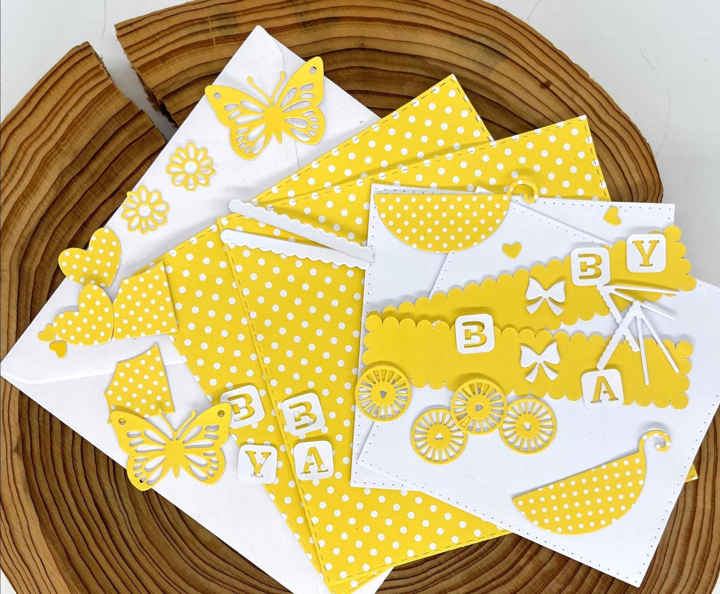 Baby Shower Card Making Kit – Handmade Embossed Card & Envelope (6x6")