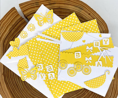 Baby Shower Card Making Kit – Handmade Embossed Card & Envelope (6x6")