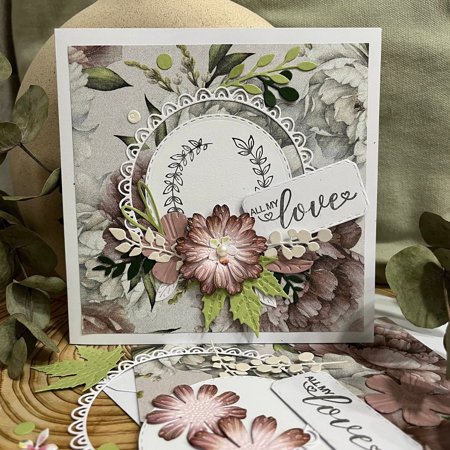 DIY Floral Card Making Kit – Handmade Embossed Card & Envelope (6x6") – Birthday & Mother’s Day