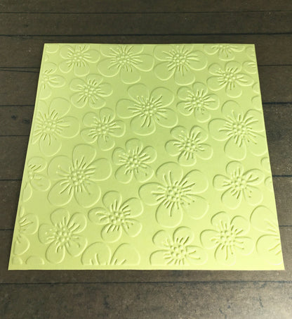 4 x Embossed Floral Paper Cards – Components for Handmade Cards (12 x 12cm)