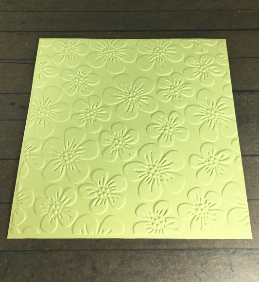 4 x Embossed Floral Paper Cards – Components for Handmade Cards (12 x 12cm)