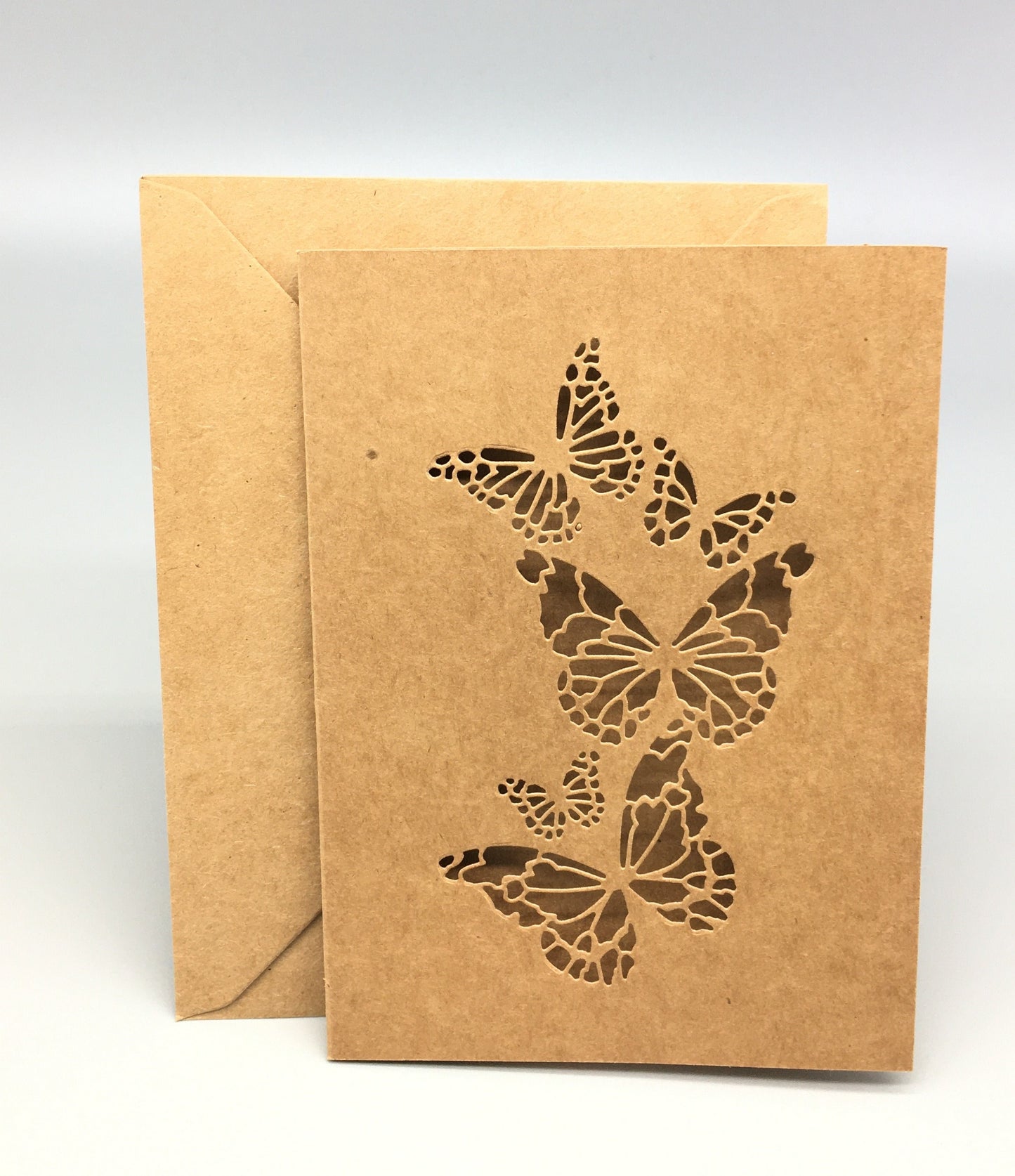 Blank Card & Envelope with Butterfly Cut – Components for Handmade Cards (5x7")