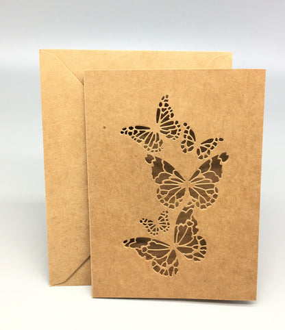 Blank Card & Envelope with Butterfly Cut – Components for Handmade Cards (5x7")
