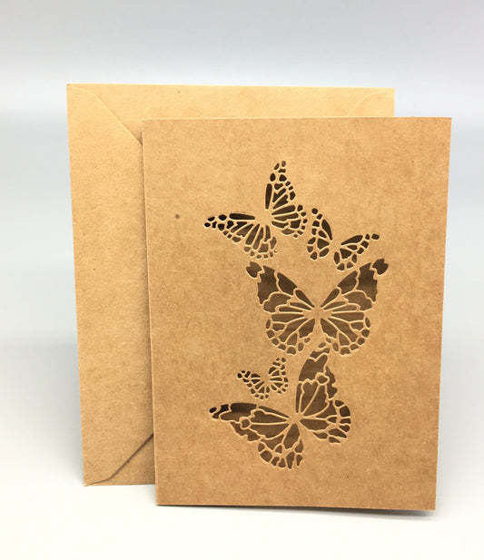 Blank Card & Envelope with Butterfly Cut – Components for Handmade Cards (5x7")