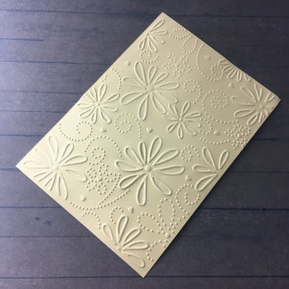 4 x Embossed Flower Paper Cards – Components for Handmade Cards (10.5 x 14.5cm) – Pack D