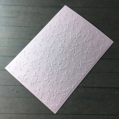 4 x Embossed Rose Paper Cards – Components for Handmade Cards (10.5 x 14.5cm)