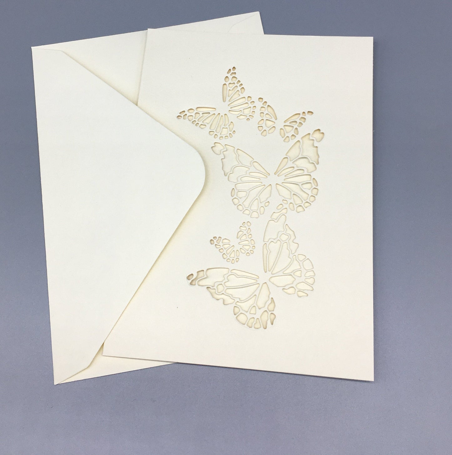 Blank Card & Envelope with Butterfly Cut – Components for Handmade Cards (5x7")