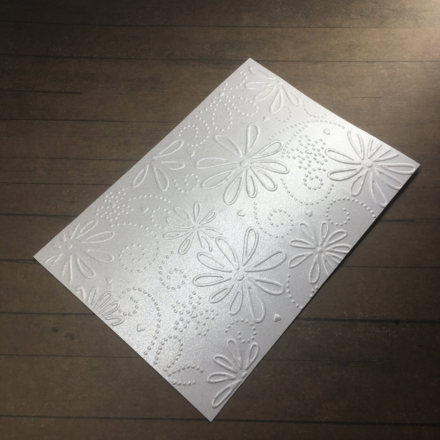 4 x Embossed Pearlised Floral Paper Cards – Components for Handmade Cards (10.5 x 14.5cm) – Pack B