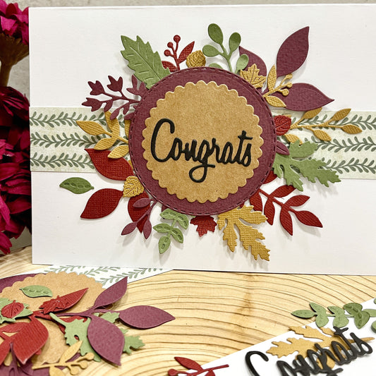 Handmade Birthday Card Making Kit – Embossed Floral Design with Envelope (5x7")
