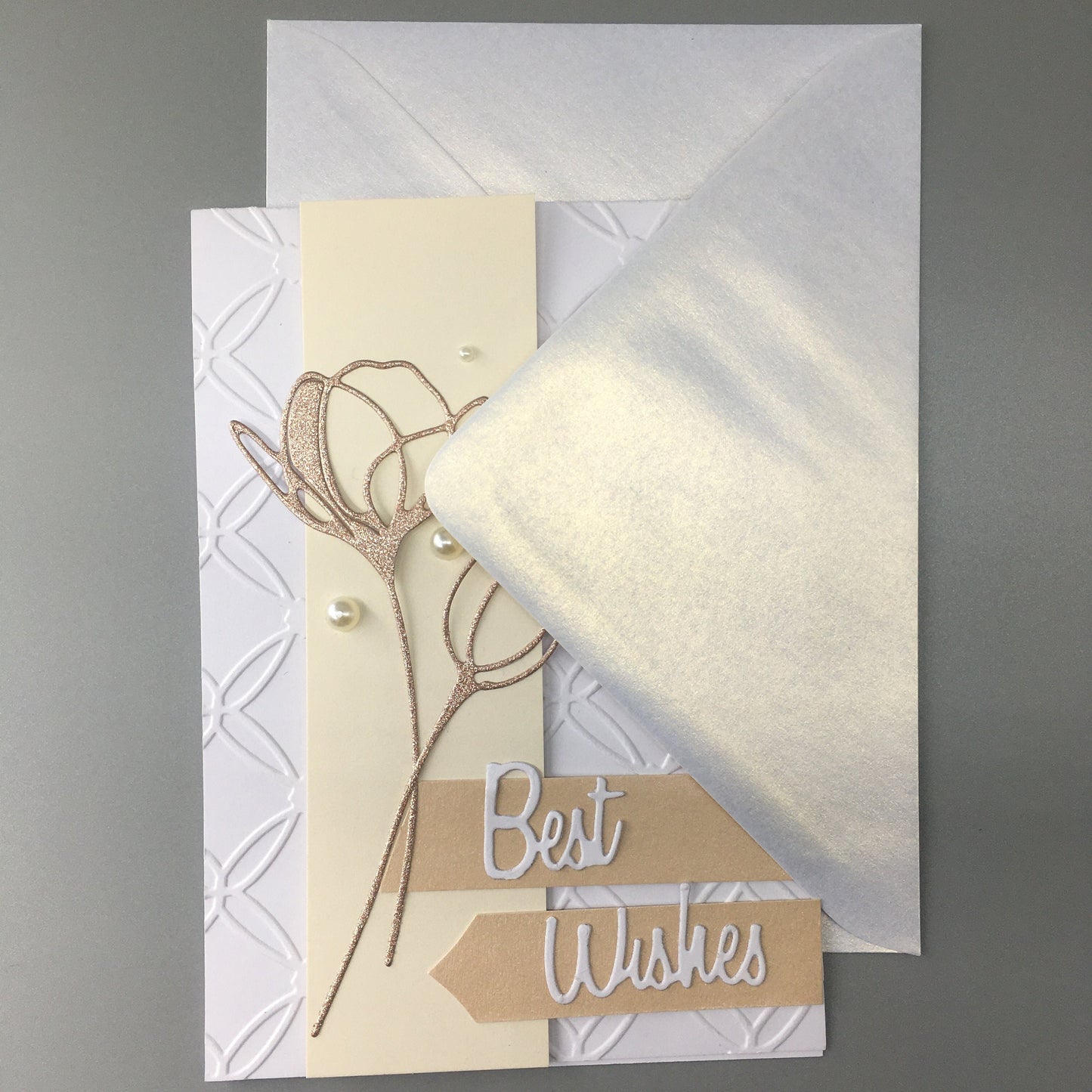 Handmade Embossed Wedding & Bridal Shower Card Making Kit with Envelope (A6)