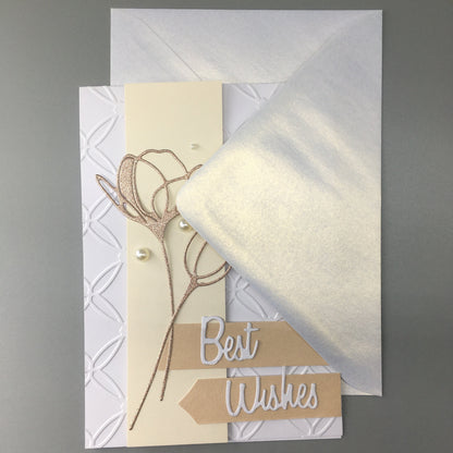 Handmade Embossed Wedding & Bridal Shower Card Making Kit with Envelope (A6)