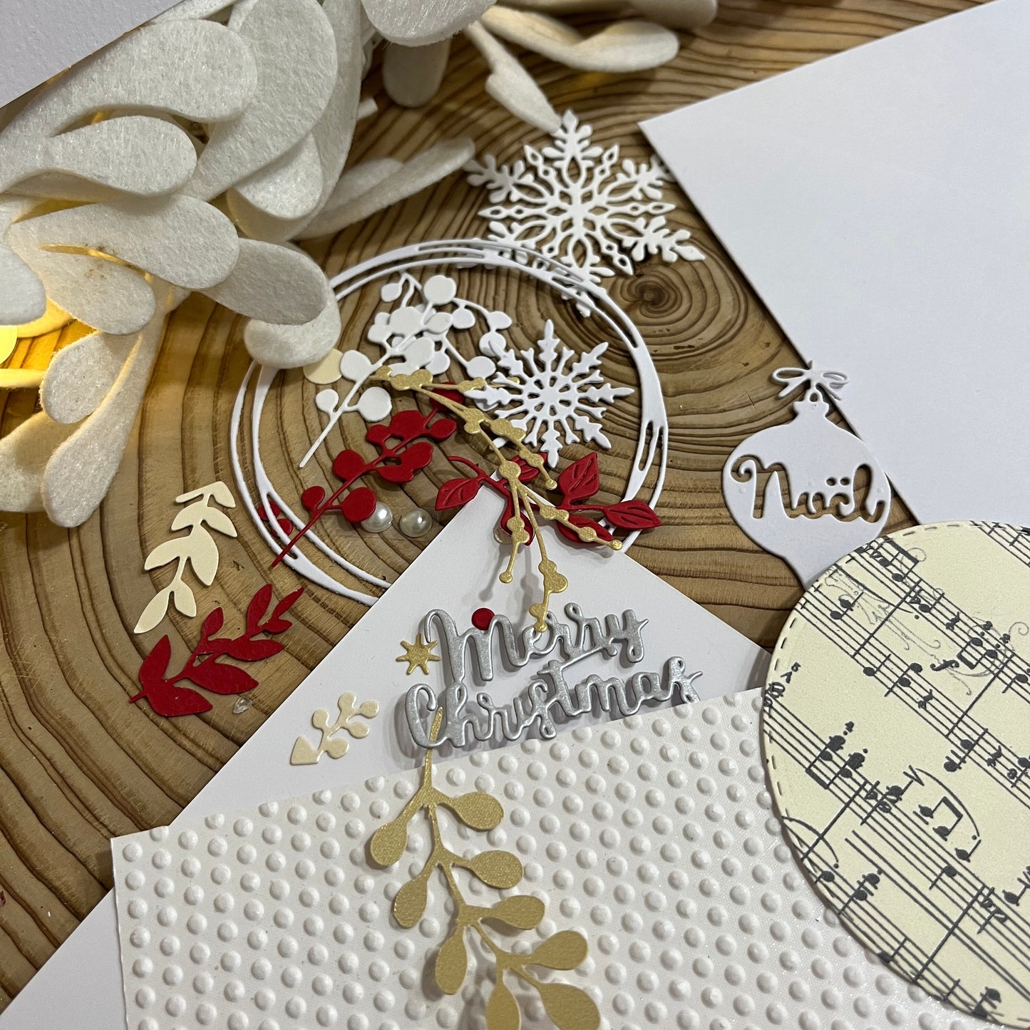 Christmas Card Making Kit – Handmade Embossed Holiday Cards with Envelopes (5x7")