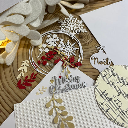 Christmas Card Making Kit – Handmade Embossed Holiday Cards with Envelopes (5x7")