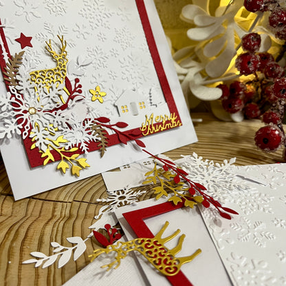Luxury Christmas Card Making Kit – Handmade Holiday Cards with Envelopes (6x6")