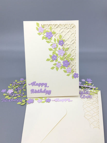 DIY Floral Birthday Card Making Kit – Handmade Greeting Card with Envelope (5x7")