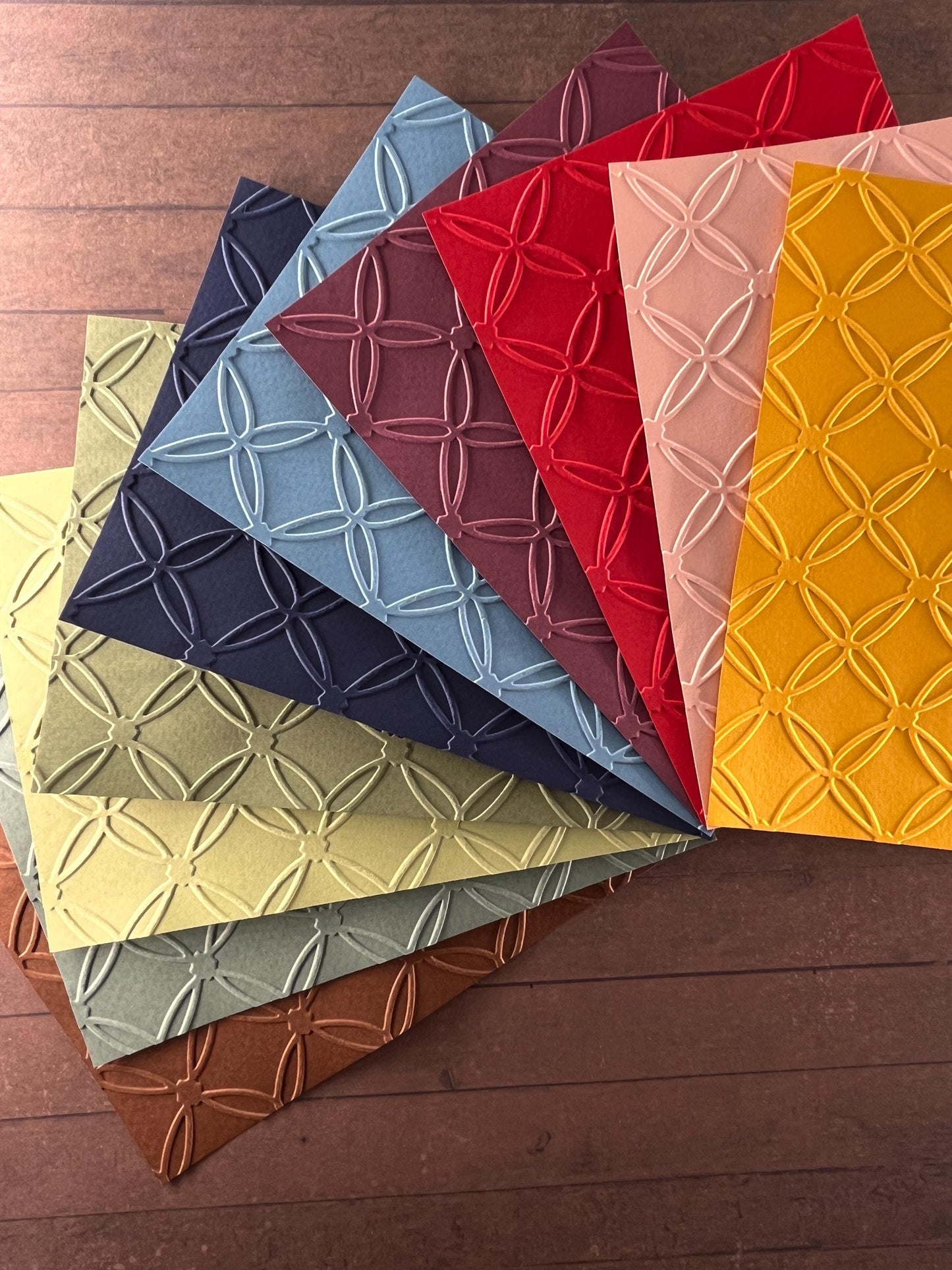 Embossed Paper Cards – Components for Handmade Cards (Multiple Colours & Sizes)