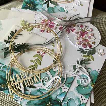 Handmade Card Making Kit – Birthday, Valentine’s, Mother’s Day & Wedding (5x7") – Floral Design