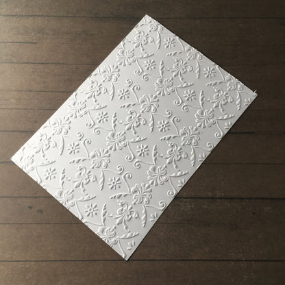 4 x Embossed Floral White Paper Cards – Components for Handmade Cards (10.5 x 14.5cm)