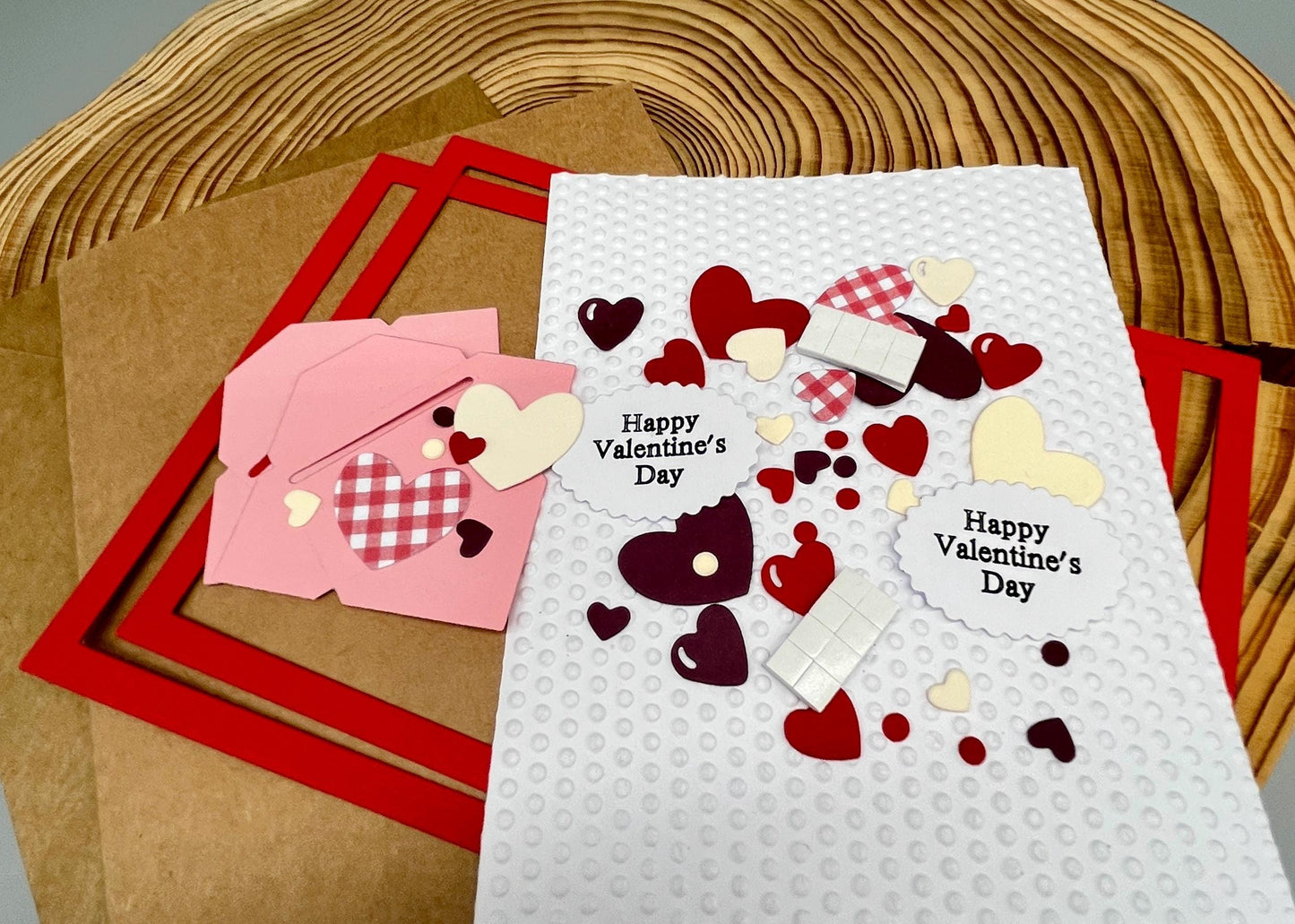 Valentine’s Day DIY Card Making Kit – Handmade Embossed Card & Envelope (5x7")