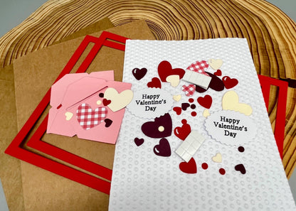 Valentine’s Day DIY Card Making Kit – Handmade Embossed Card & Envelope (5x7")