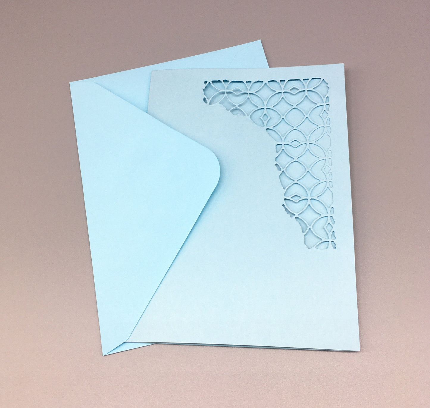 Blank Card & Envelope with Ornament Cut – Components for Handmade Cards (5x7")