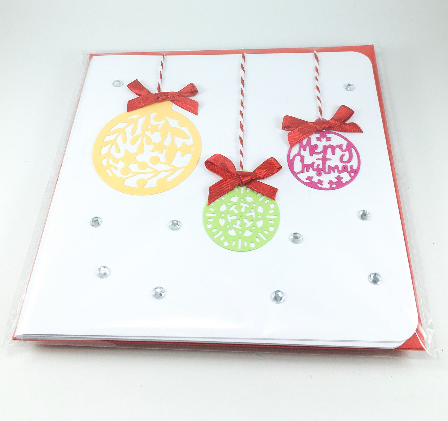 Handmade Christmas Card Kit – DIY Ornament Cards with Envelopes (15 x 15cm)
