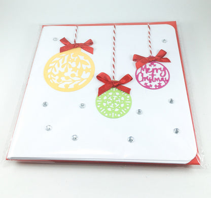 Handmade Christmas Card Kit – DIY Ornament Cards with Envelopes (15 x 15cm)