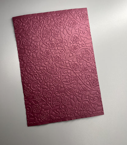 Embossed Rose Paper Cards – Components for Handmade Cards (Multiple Colours & Sizes)
