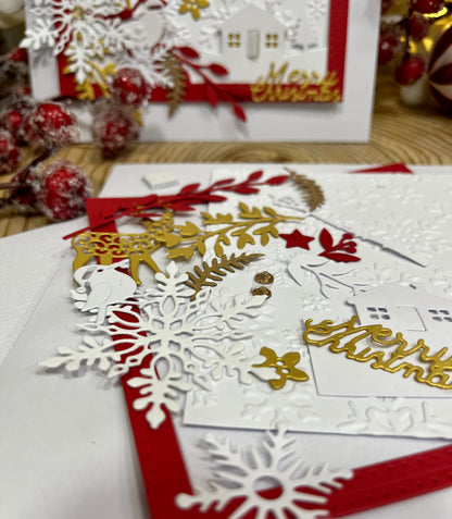 Luxury Christmas Card Making Kit – Handmade Holiday Cards with Envelopes (6x6")