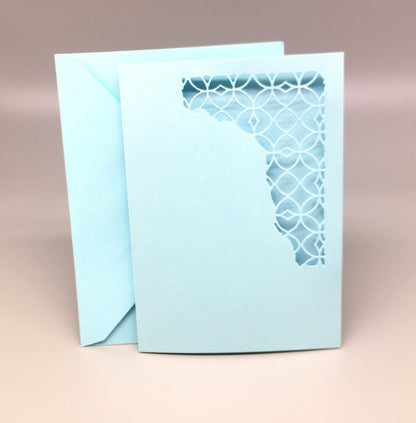 Blank Card & Envelope with Ornament Cut – Components for Handmade Cards (5x7")