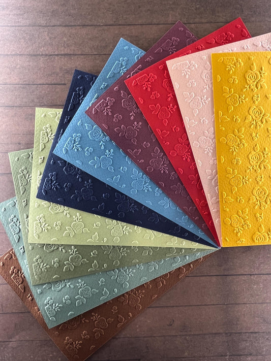 Embossed Rose Paper Cards – Components for Handmade Cards (10.5 x 14.5cm) – Pack B