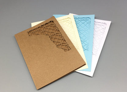 Blank Card & Envelope with Ornament Cut – Components for Handmade Cards (5x7")