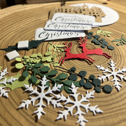 Christmas Card Making Kit – Handmade Embossed Holiday Cards with Envelopes (5x7") – Pack B