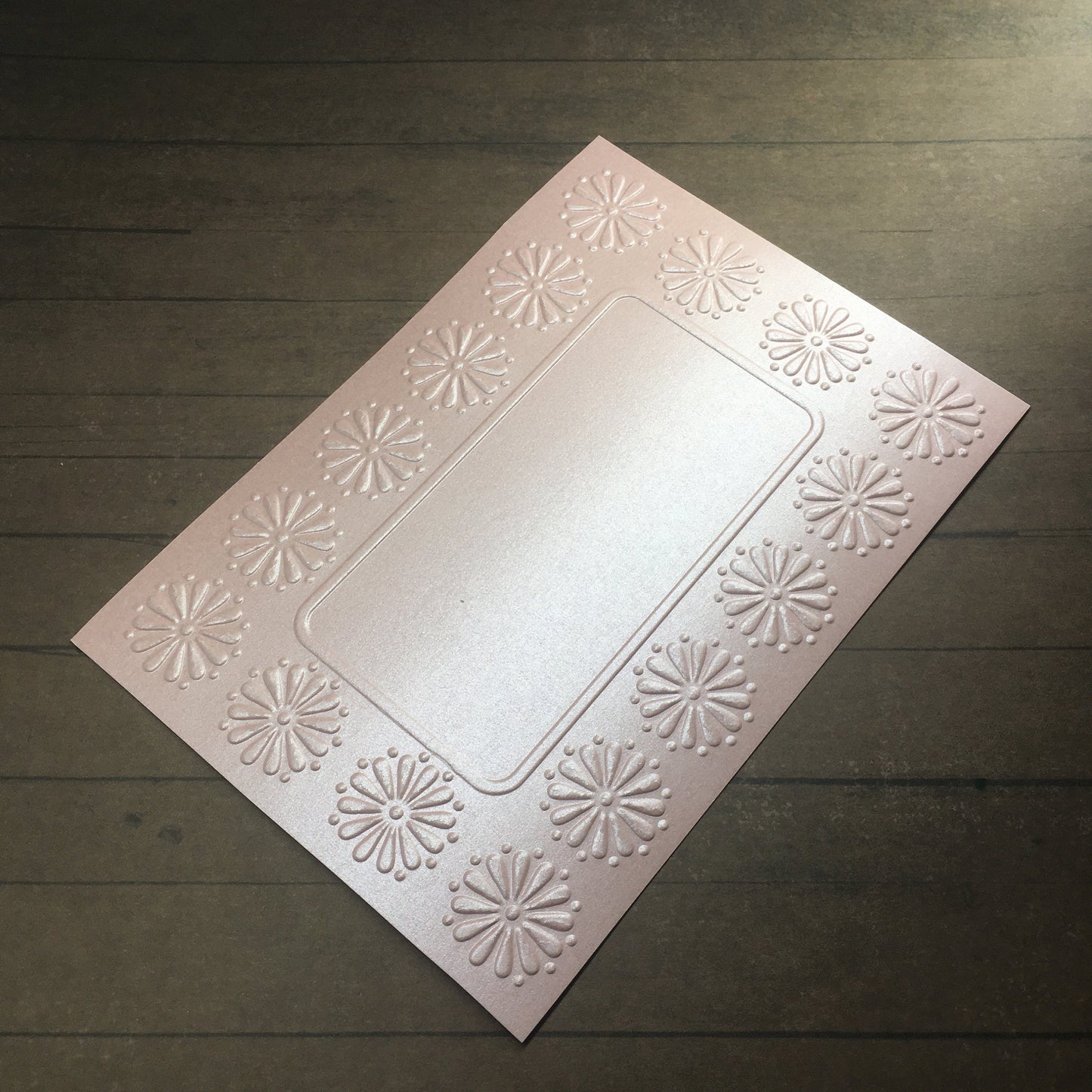 4 x Embossed Pearlised Floral Paper Cards – Components for Handmade Cards (10.5 x 14.5cm)