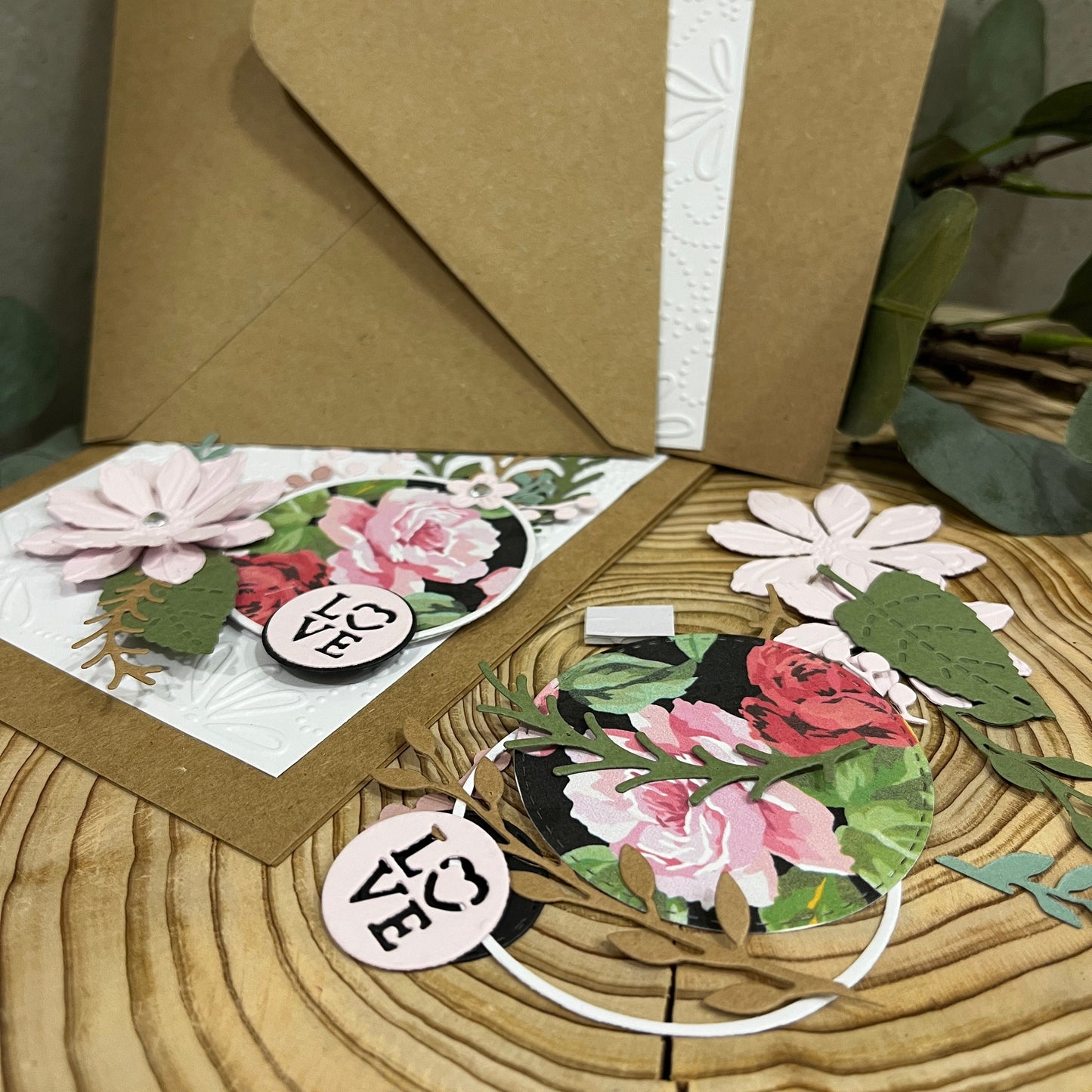 Handmade Embossed Floral Card Making Kit – Valentine’s Day, Birthday & More (5x7")