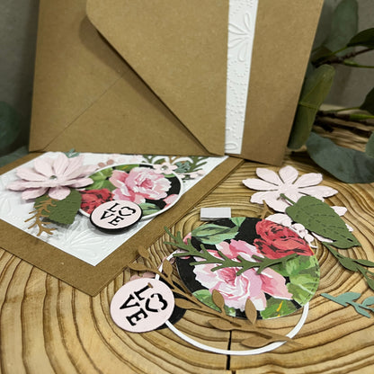 Handmade Embossed Floral Card Making Kit – Valentine’s Day, Birthday & More (5x7")
