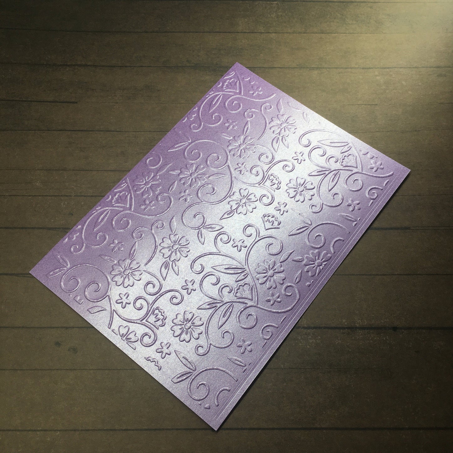 4 x Embossed Pearlised Floral Paper Cards – Components for Handmade Cards (10.5 x 14.5cm) – Pack F