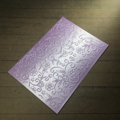 4 x Embossed Pearlised Floral Paper Cards – Components for Handmade Cards (10.5 x 14.5cm) – Pack F