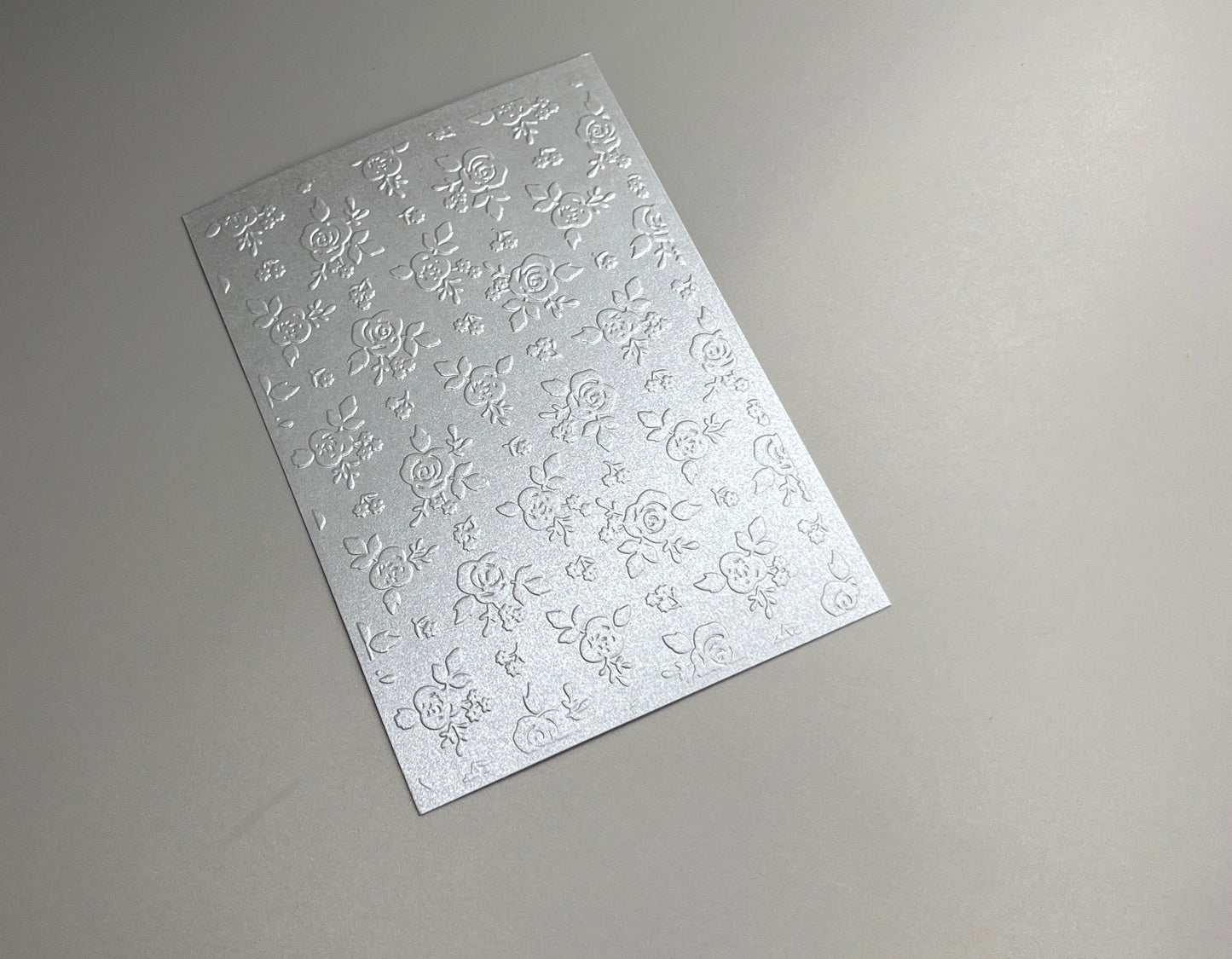 Embossed Rose Pearlised Paper Cards – Components for Handmade Cards (10.5 x 14.5cm)