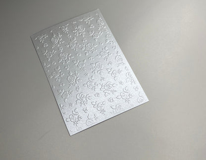 Embossed Rose Pearlised Paper Cards – Components for Handmade Cards (10.5 x 14.5cm)