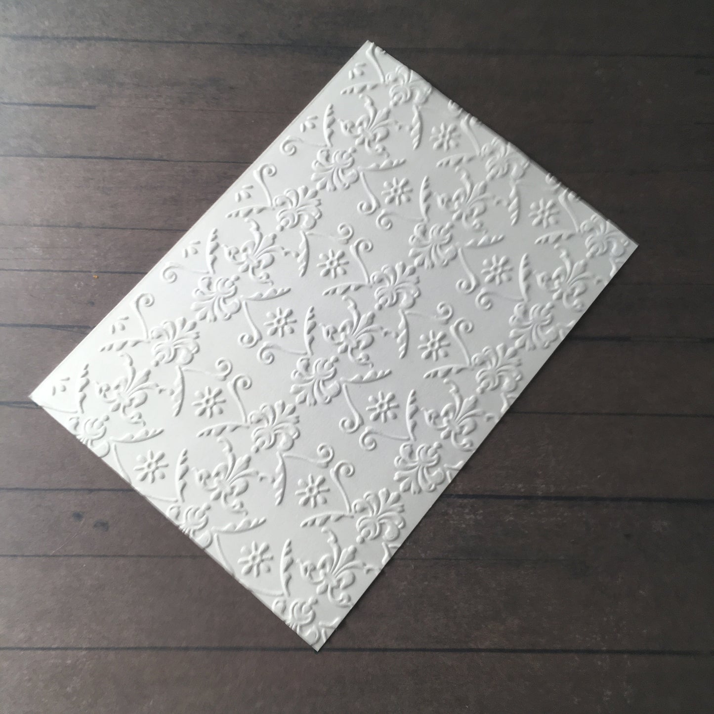4 x Embossed Floral White Paper Cards – Components for Handmade Cards (10.5 x 14.5cm)