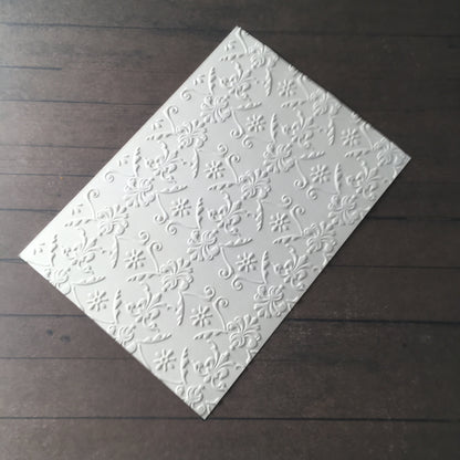 4 x Embossed Floral White Paper Cards – Components for Handmade Cards (10.5 x 14.5cm)