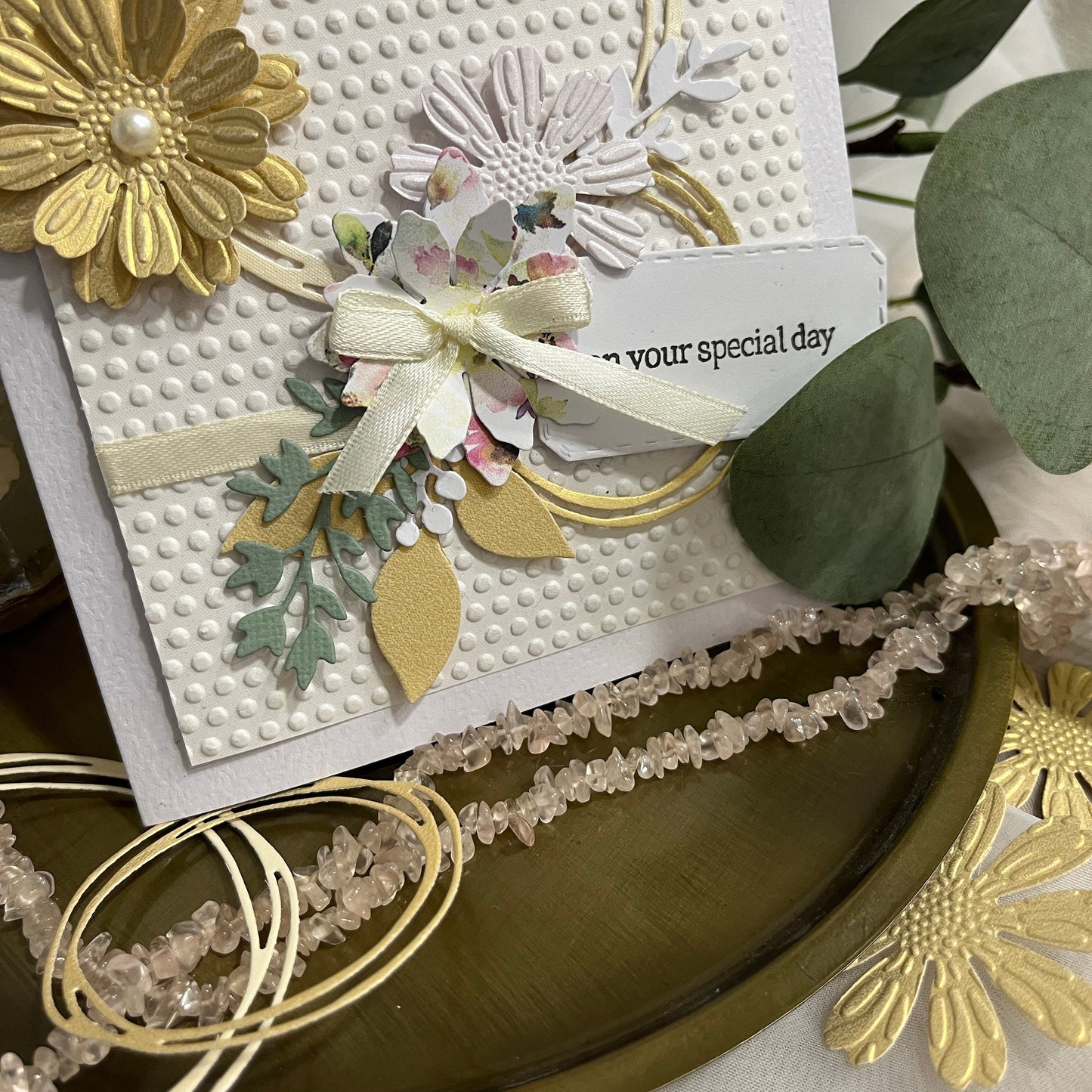 DIY Handmade Floral Card Making Kit – Embossed Card & Envelope (5x7")