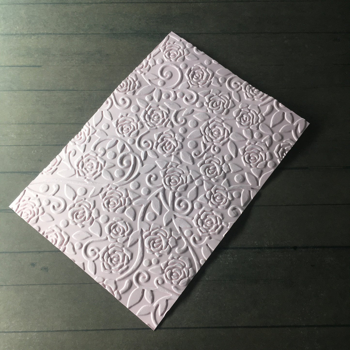 Embossed Rose Paper Card – Component for Handmade Cards (Multiple Sizes)